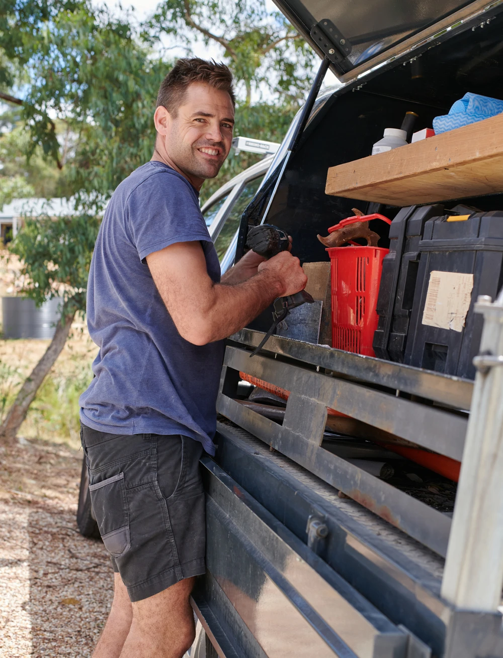 Tradesman at his ute